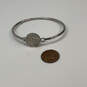 Designer Michael Kors Silver-Tone Crystal Stone Pave Disk Bangle Bracelet image number 2