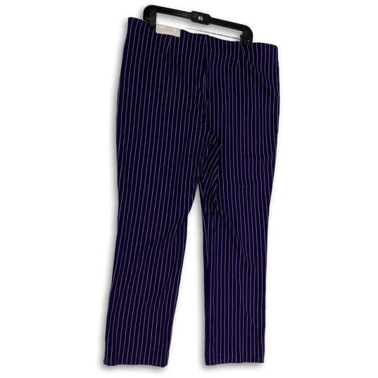 Buy the Womens Blue Striped So Slimming Juliet Straight Leg Dress Pants  Size 3R