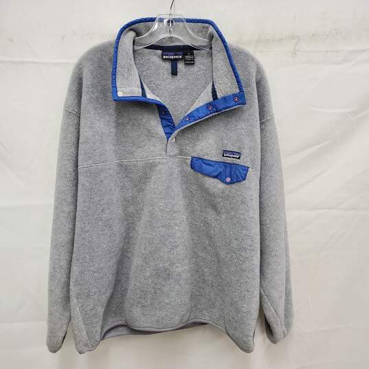 Patagonia MN's Gray 100% Polyester Fleece Snap Button Pullover Size XL image number 1