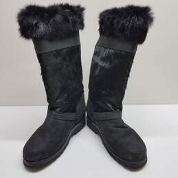 Sorel Women's Black Calf Hair Leather Tall Boots Size 7.5