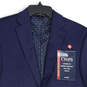 NWT Mens Blue Single Breasted Wrinkle Resistant Two Button Blazer Size 36 image number 3