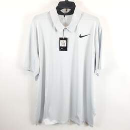 Nike Men Light Blue Striped Polo T Shirt 2XL NWT