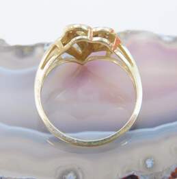 Romantic 10K Yellow Gold Diamond Accent Heart Ring 2.5g alternative image