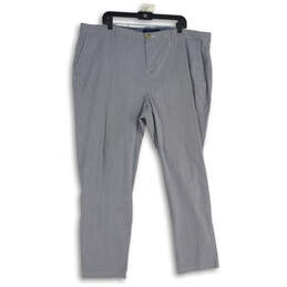 Womens Blue White Striped Flat Front Slash Pocket Chino Pants Size 20W