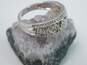 10K White Gold Diamond Accent Etched Heart Band Ring 3.3g image number 2