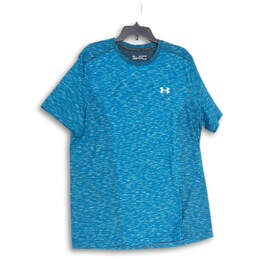 Mens Blue Heather Crew Neck Short Sleeve Pullover Activewear T-Shirt Sz 2XL