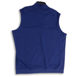 NWT Mens Blue Sleeveless Mock Neck Stretch 1/4 Zip Golf Vest Size XL alternative image