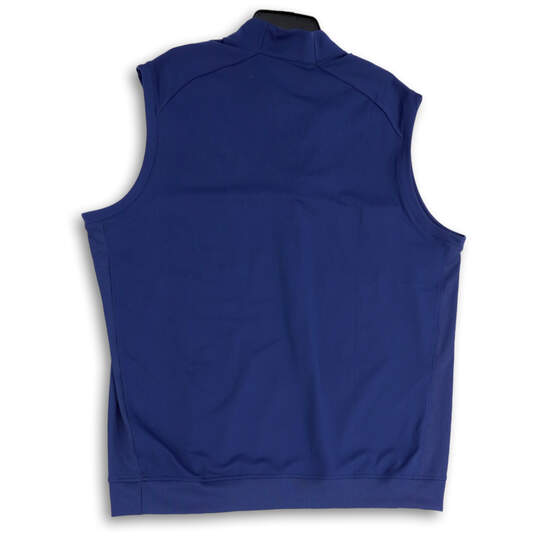 NWT Mens Blue Sleeveless Mock Neck Stretch 1/4 Zip Golf Vest Size XL image number 2