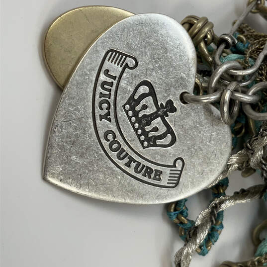 Designer Juicy Couture Gold-Tone Heart Logo Charm Tassel Pendant Necklace image number 4