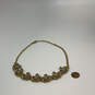 Designer J. Crew Gold-Tone Chain Floral Crystal Stone Statement Necklace image number 4