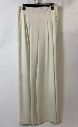 Lafayette 148 Womens Off White Pleated Front Wide Leg Trouser Pants Size 6