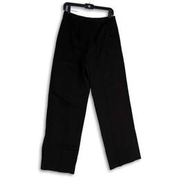 Womens Black Flat Front Pockets Straight Leg Formal Dress Pants Size 4 alternative image