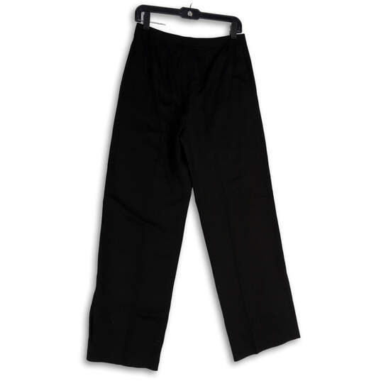 Womens Black Flat Front Pockets Straight Leg Formal Dress Pants Size 4 image number 2