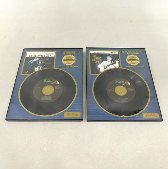 Elvis Presley Collectors Edition Platinum Records Heartbreak Hotel + Hound Dog image number 1