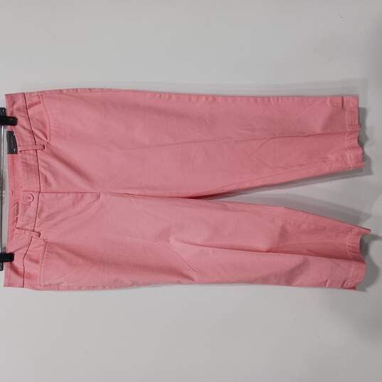 Women's Talbots Pink Stretch Perfect Crop Cotton Twill Pants 10 image number 1