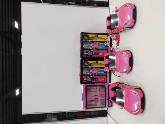 Bundle of Mattel Barbie Doll Toy Vehicles and Doll Cases image number 1