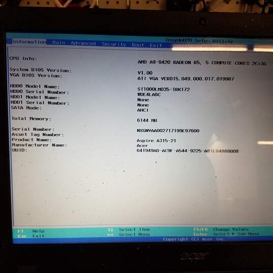 Acer Aspire A315-21 AMD A9  Memory 6GB Screen 15.5inch image number 5