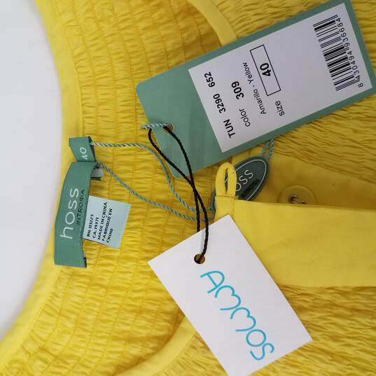 NWT Hoss Intropia Women's Yellow Amarillo Blouse Size 40 image number 3