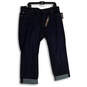 NWT Womens Blue Denim Medium Wash Cuffed Straight Leg Jeans Size 18 W image number 1