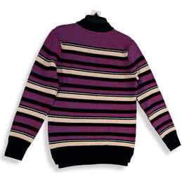 Mens Multicolor Striped Knitted Crew Neck Long Sleeve Pullover Sweater Size S alternative image