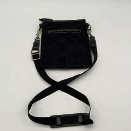 Coach Womens Black Signature Print Adjustable Strap Zipper Crossbody Bag Purse alternative image