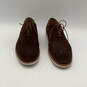 Mens Brown Suede Round Toe Lace-Up Wingtip Oxford Dress Shoes Shoes Size 10 image number 1
