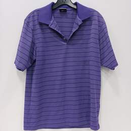Nike Golf Men's Dry-Fit Purple Pinstripe Polo Shirt Size S