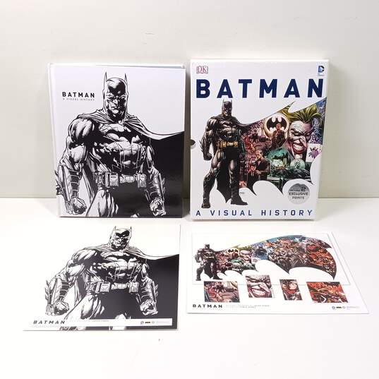 DC Comics Batman -A Visual History Hardcover Book w/ 2 Prints image number 1