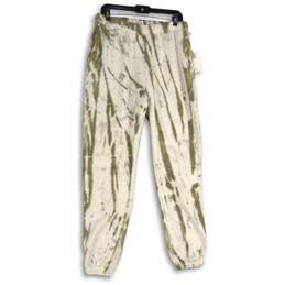 NWT Good American Womens Green White Elastic Waist Pull-On Sweatpants Size 2