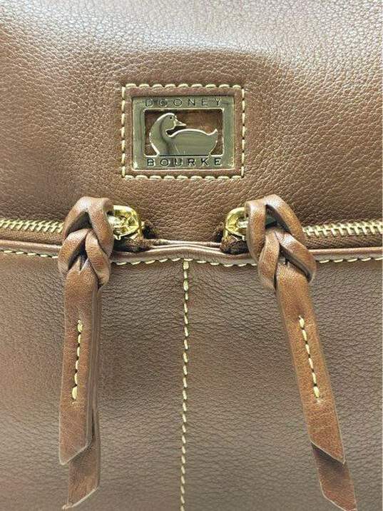 Dooney & Bourke Leather Dillen Double Pocket Shoulder Bag Brown image number 3