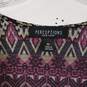 NWT Womens Geometric V-Neck Long Sleeve Blouse Top Size XL image number 3