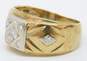 Vintage 14K Yellow Gold 0.17 CTTW Diamond Wide Band Ring 4.3g image number 3