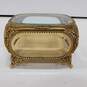 Antique Filigree Ormolu Jewelry Box with Beveled Glass Case image number 3