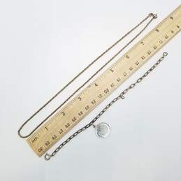 Vintage Sterling Silver Rope Chain 17 1/2 Necklace 7in Charm Bracelet Bundle 2pcs 12.2g alternative image