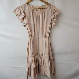 Rebecca Taylor Pink Ruffle Waist Tie Midi Dress Women's 2 NWT alternative image