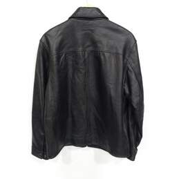 Merona Men's Black Full Zip Leather Jacket Size M alternative image