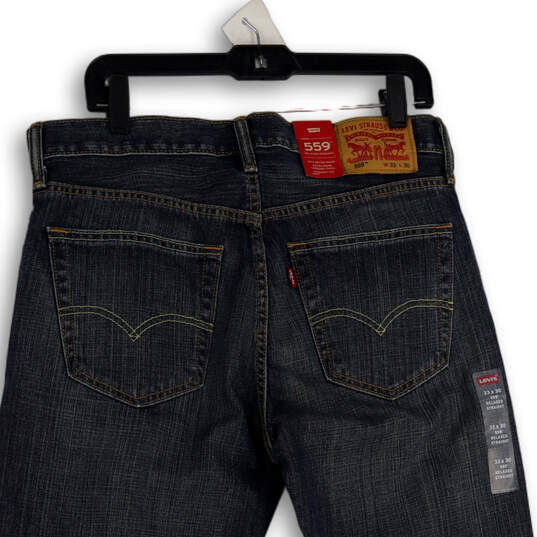 NWT Mens Blue 559 Denim Medium Wash Relaxed Straight Leg Jeans Size 33x30 image number 4