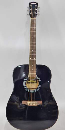 Zilker Brand ZAE1BK Model Black Acoustic Electric Guitar w/ Soft Gig Bag