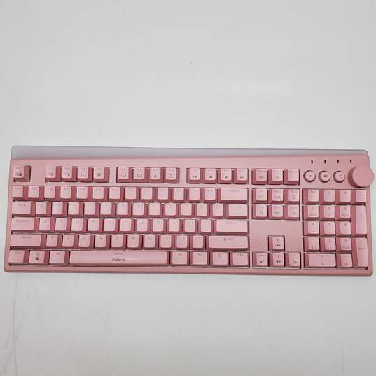 Pink iRocks K71M RGB Illuminated Mechanical Keyboard For Parts/Repair image number 1