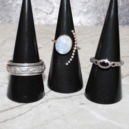 Assortment of 3 Sterling Silver Rings (Size 5.75-10.50) - 14.4g alternative image