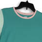 Womens Green Pink Short Sleeve Crew Neck Pullover T-Shirt Size Small image number 3
