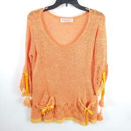 Elisabeth Delaunay Women Orange Knitted Top M