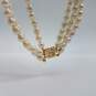 14k Gold 3 Strand Baroque FW Pearl Necklace 61.5g image number 4