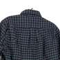 Mens Blue Green Plaid Long Sleeve Collared Button Down Shirt Size Medium image number 4