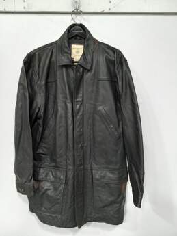 Men’s Original Leather Designs Leather Trench Coat Sz XL