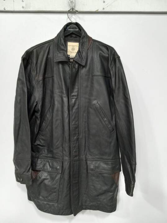 Men’s Original Leather Designs Leather Trench Coat Sz XL image number 1