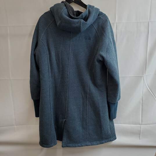 The North Face Dionne Plush Coat Sweater Jacket Full Zip Gray Womens XL/TG Hooded image number 4