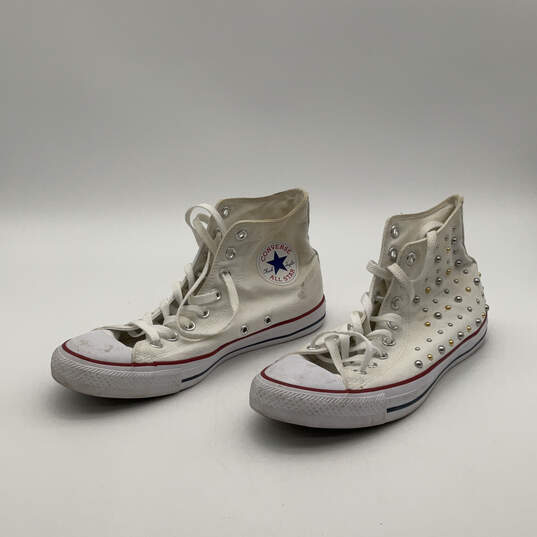 Womens Chuck Taylor All Star Hi 544882F White Lace-Up Sneaker Shoes Size 10 image number 3
