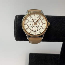 Designer Fossil BQ1566 Two-Tone Leather Strap Chronograph Analog Wristwatch