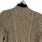 NWT Womens Tan Cable-Knit Long Sleeve Open Front Cardigan Sweater Size L image number 4